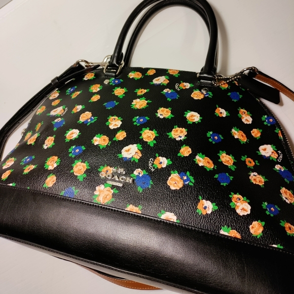 Coach Satchel Crossbody Purse Doomed Sierra Tea Rose Floral Print #F57924 - Picture 4 of 16